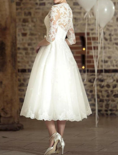 Tania | Vintage Midi Brautkleid