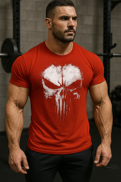 Cooles Herren T-Shirt mit Totenkopf Motiv