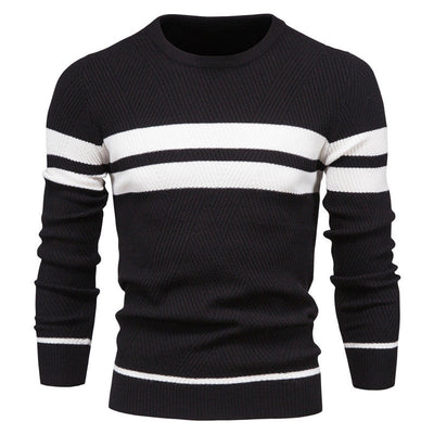 Herren Streifenpullover mit Rundhals - Klassisch Modern