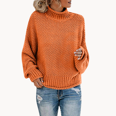 Marta | Raffiniertes Design Damenpullover mit hohem Halsausschnitt