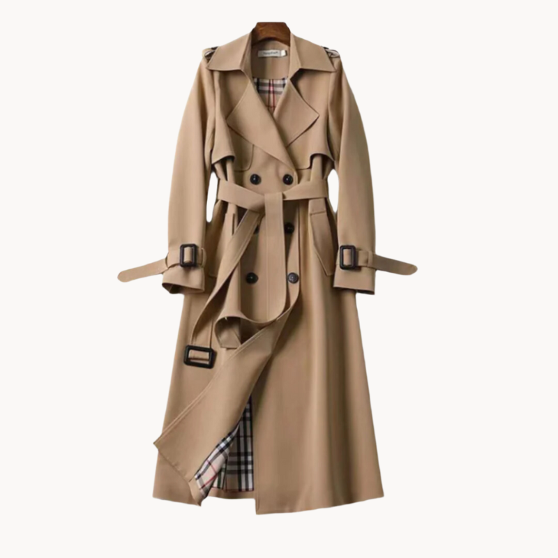 Fiona | Zeitlose Eleganz mit wasserabweisendem Stoff Damen Trenchcoat