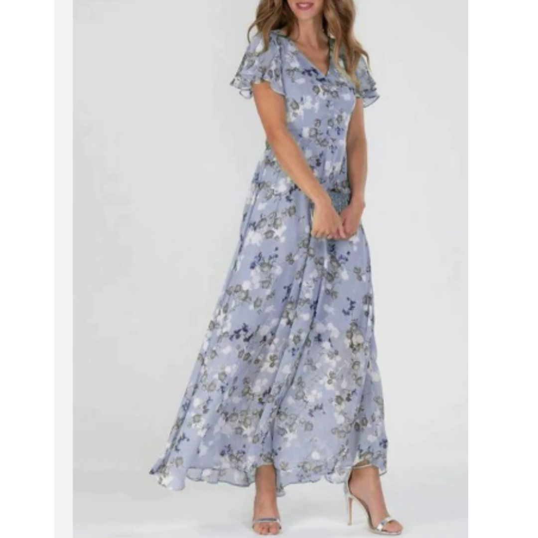 Formelles Damen-Maxikleid mit Blumenprint für Hochzeitsgast