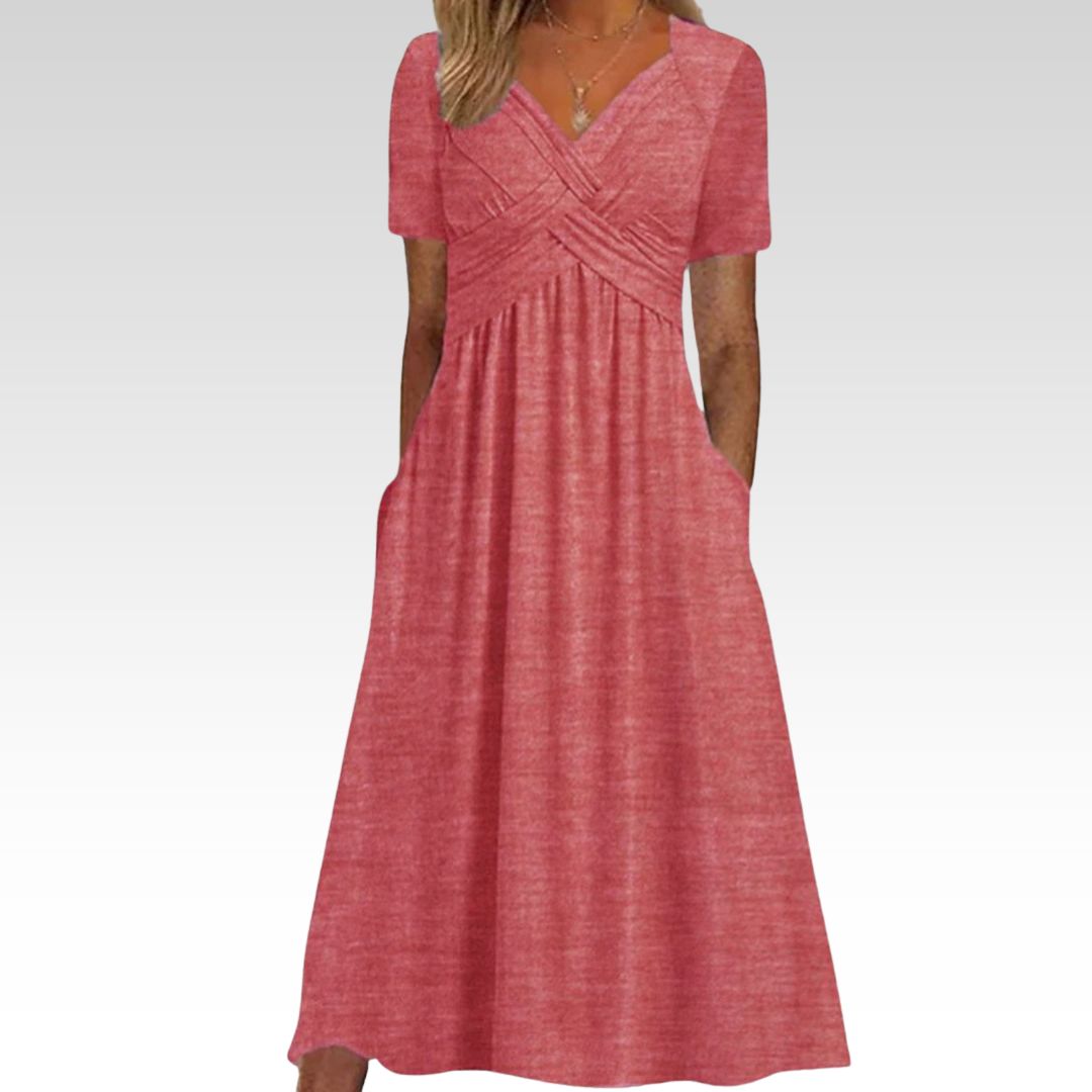 Hainah - V-Ausschnitt Schmeichelndes Kleid