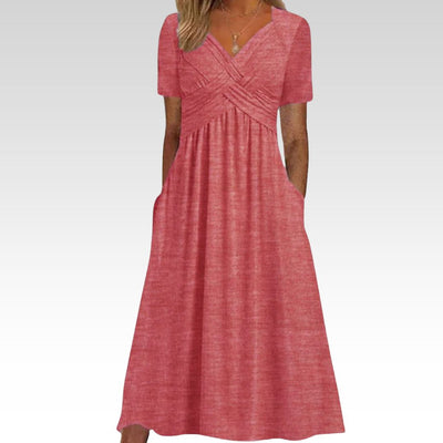 Hainah - V-Ausschnitt Schmeichelndes Kleid