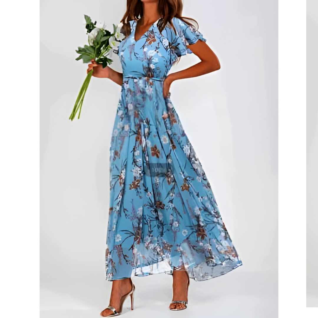 Formelles Damen-Maxikleid mit Blumenprint für Hochzeitsgast