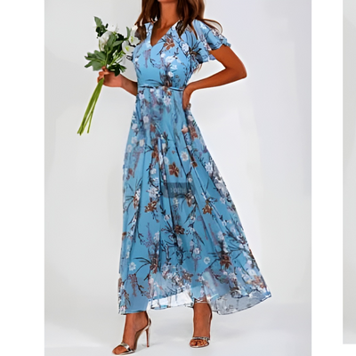 Formelles Damen-Maxikleid mit Blumenprint für Hochzeitsgast