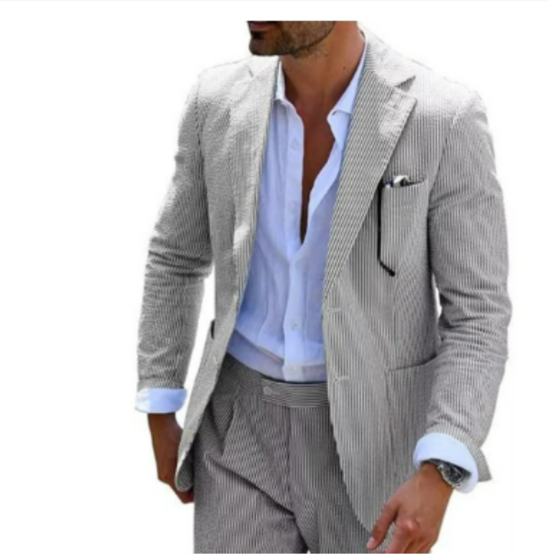 Herren Sommer Zweireihiger Hochzeitsgastanzug | 2-Teilig