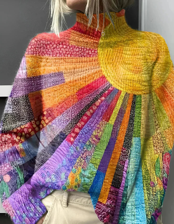 Faya-Lynn™ Bunter Strickpullover „Sunshine Vibes“