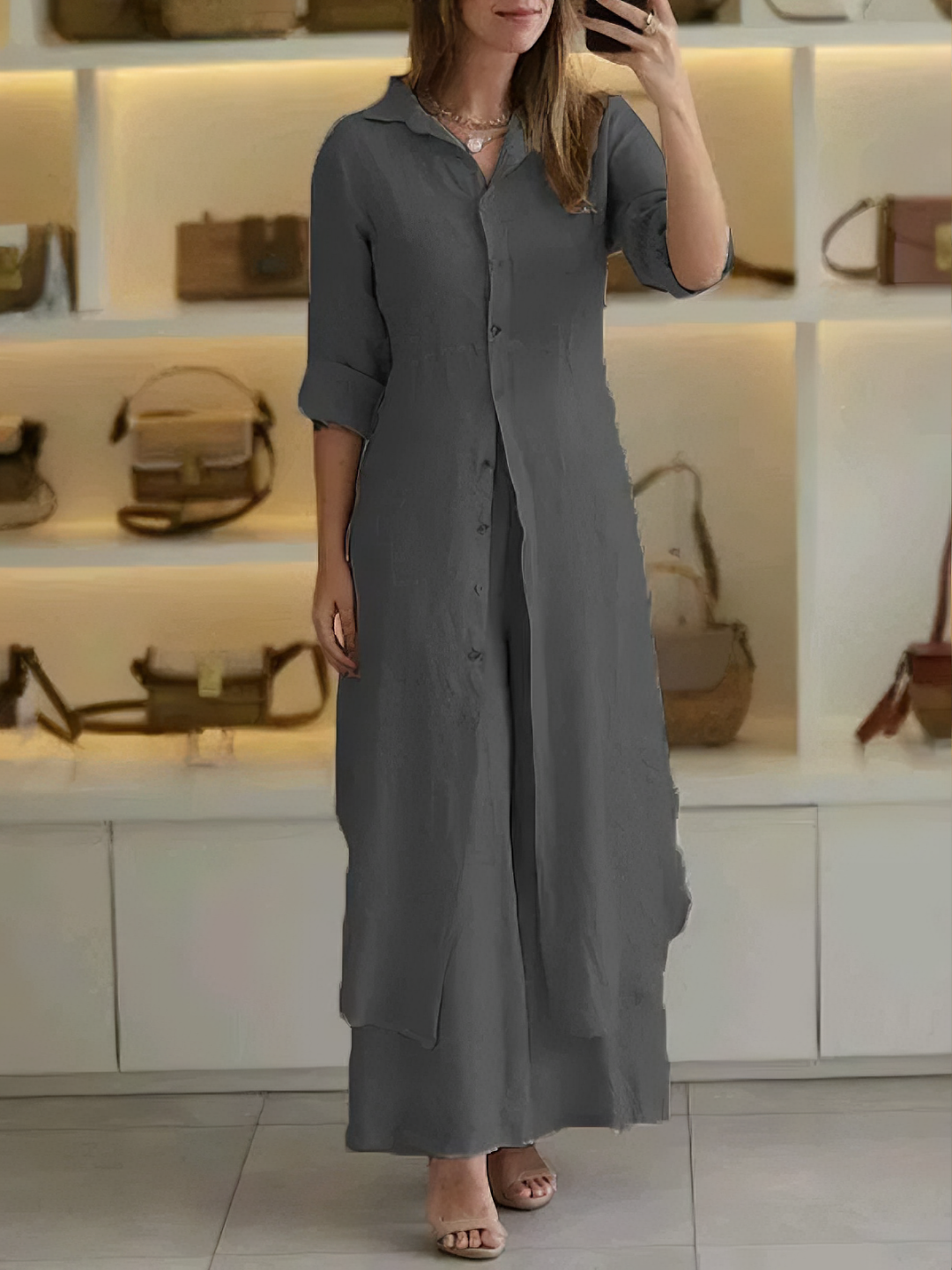 Zweiteiliges Set | Langes Hemd & Weite Hose | Stilvoll & Komfortabel