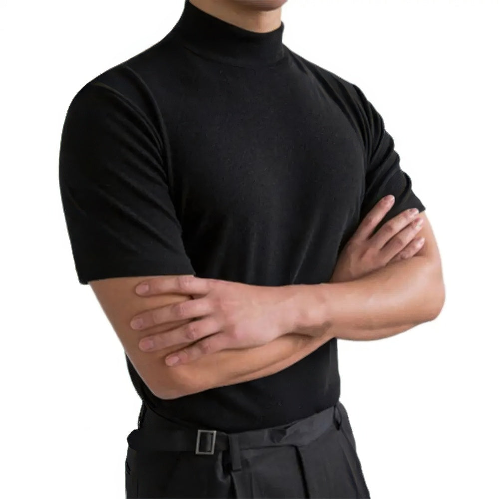 Atmungsaktiver Herren Rollkragenshirt Kurzarm