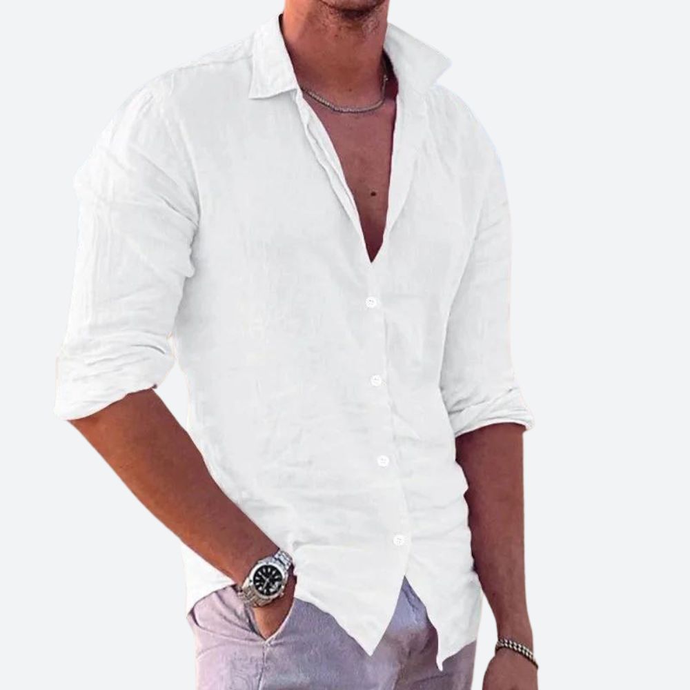 Lässiges Leinen Herren Hemd
