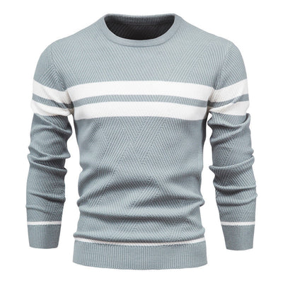 Herren Streifenpullover mit Rundhals - Klassisch Modern