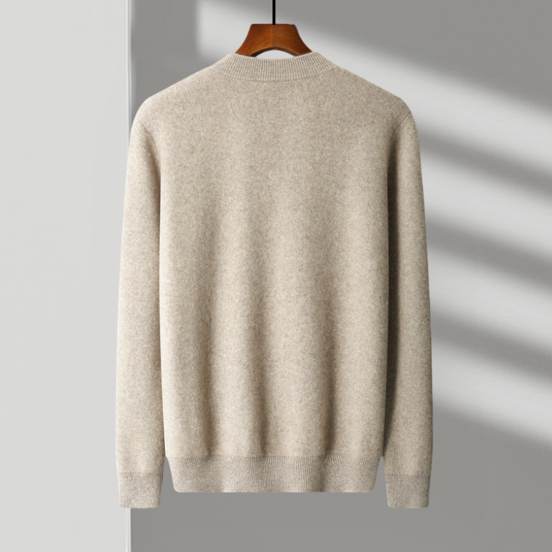 Herren Woll-Strickjacke mit Reißverschluss - Hochwertig & Warm