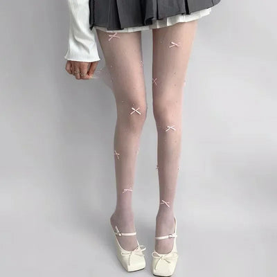 Simone | Verspielte Strumpfhose mit Schleifenmuster