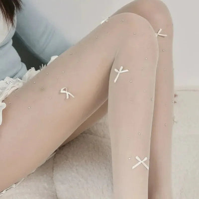 Simone | Verspielte Strumpfhose mit Schleifenmuster