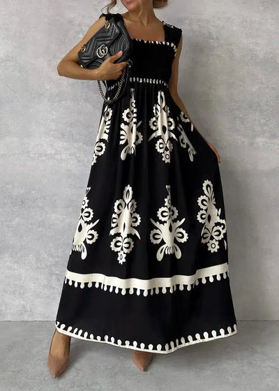 Emerald - Cooler Print Ärmelloses Maxikleid