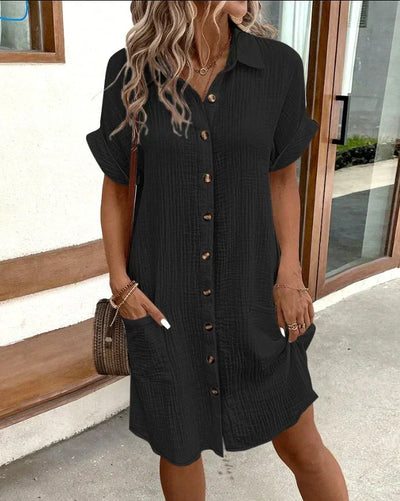 Renata™ - Oversized Polo-Kleid aus gewebtem Stoff
