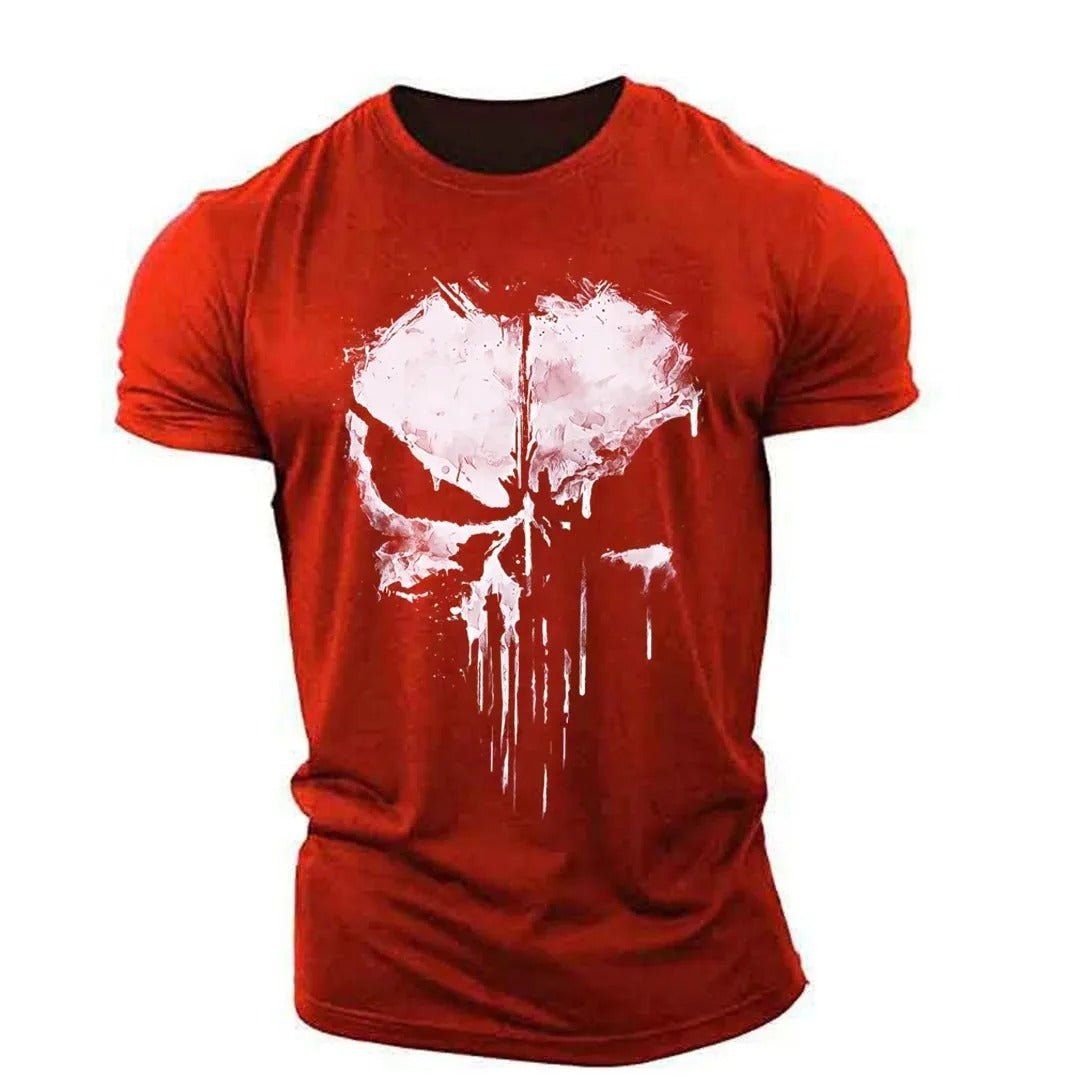 Herren Totenkopf T-Shirt  - Rundhals