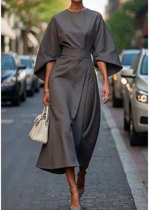 Sofia - Elegantes Kleid mit Lanternenärmeln und Gürtel