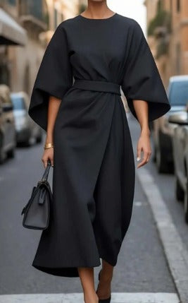 Sofia - Elegantes Kleid mit Lanternenärmeln und Gürtel