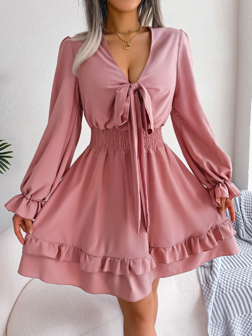 Shalia - Schickes Sommer-Minikleid mit Schleife