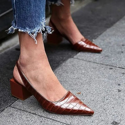 Yola - Kroko Design Orthopädische Bequeme Elegante Pumps