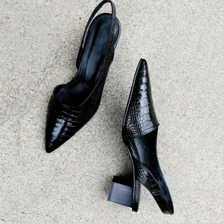 Yola - Kroko Design Orthopädische Bequeme Elegante Pumps