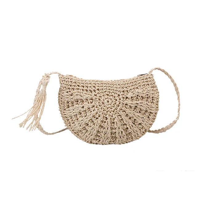 Kesia™ | Boho Halbmond Tasche gewebt
