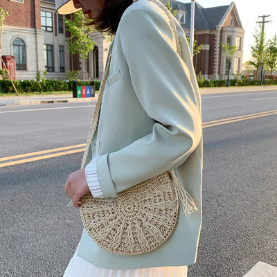 Kesia™ | Boho Halbmond Tasche gewebt