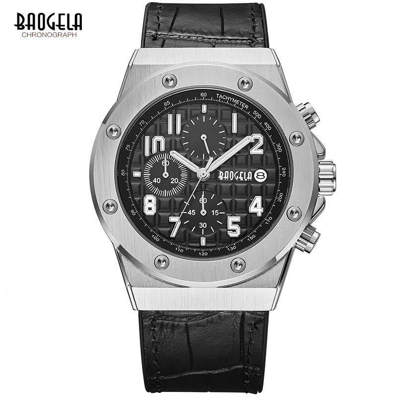Elegante Herren Chronograph Armbanduhr