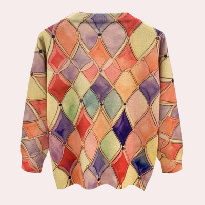 Künstlerischer Pullover | Geometrisches Muster | Lässiger Schnitt