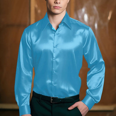 Glänzendes Herren Satin Hemd