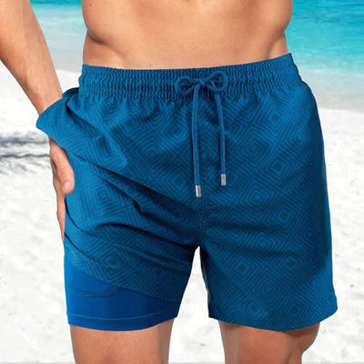 Herren-Badeshorts aus leichtem, schnelltrocknendem Material mit elastischem Bund