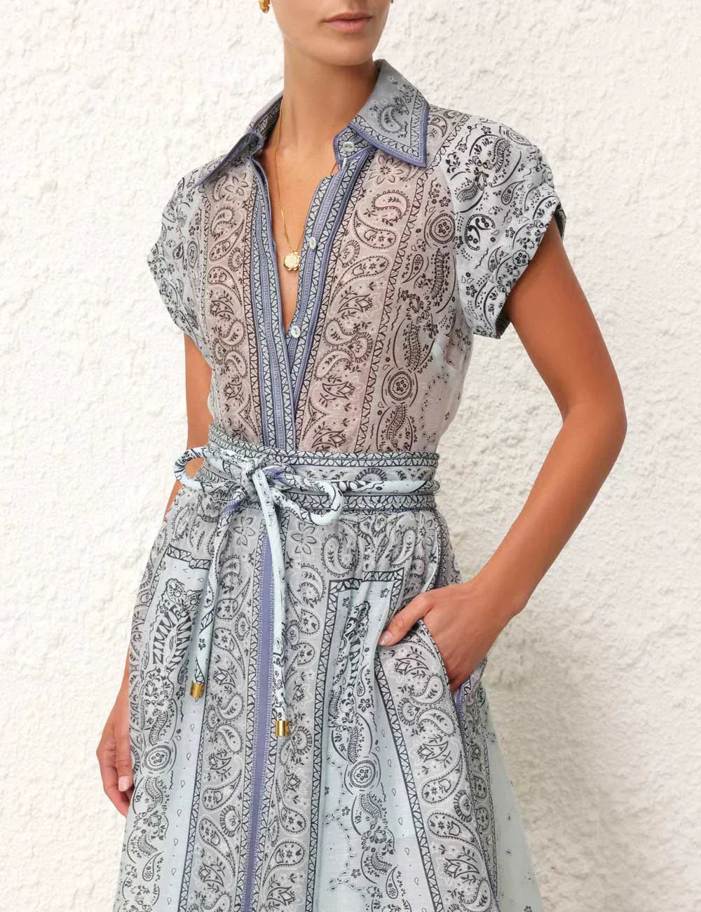 Zweiteiler-Set mit Bluse & Maxi-Rock im Paisley-Stil – Urban & Elegant