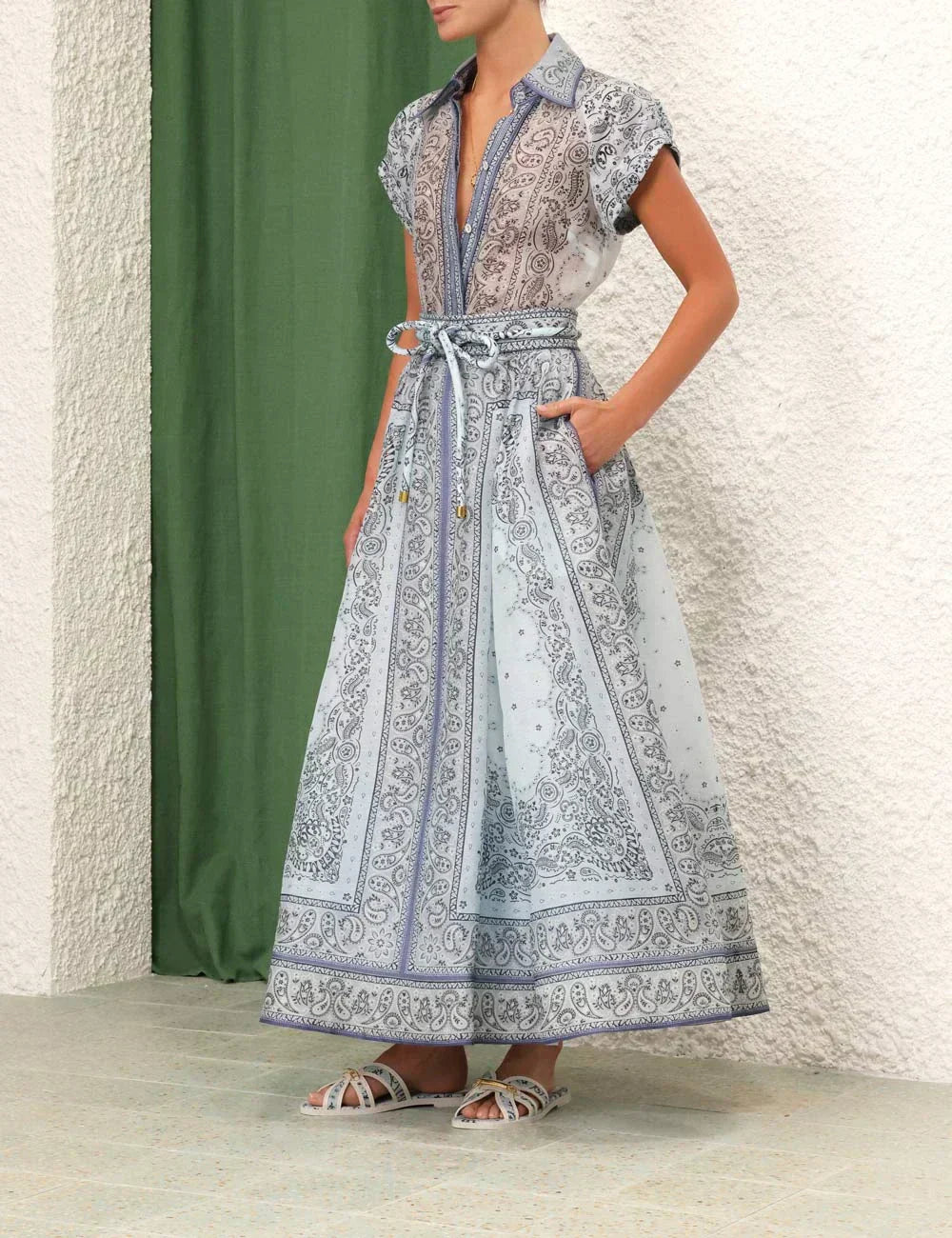Zweiteiler-Set mit Bluse & Maxi-Rock im Paisley-Stil – Urban & Elegant