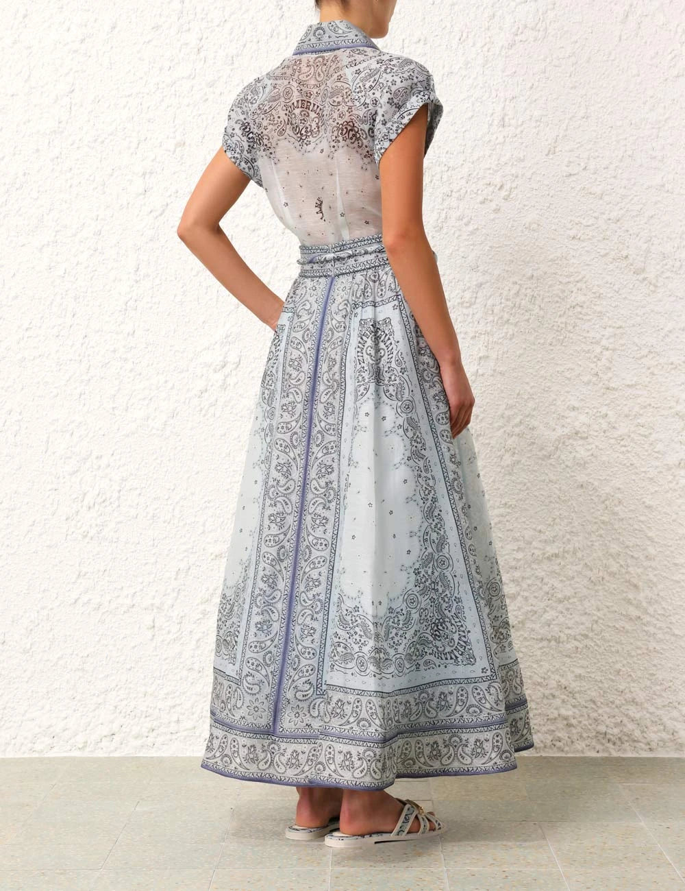Zweiteiler-Set mit Bluse & Maxi-Rock im Paisley-Stil – Urban & Elegant