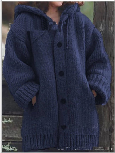 Jamie Strickjacke mit Kapuze und Knopfleiste