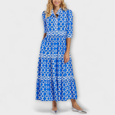Stavroula - Midikleid Mit Kettenmuster