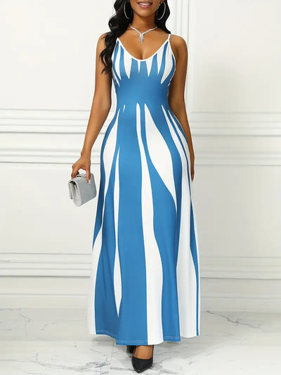 Jana - Fließendes Maxikleid mit Abstraktem Print