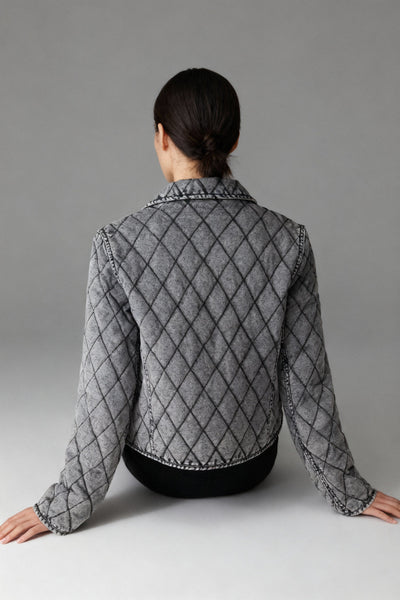 Rafaela | Kurze karierte Jeansjacke für Damen