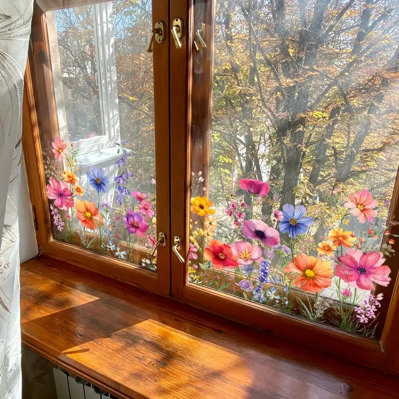Petaluxe™ | Bunte Blumenaufkleber für Ihr Fenster!
