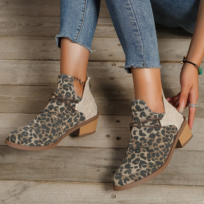 Ankle Boots mit Animal-Print | Blockabsatz | Lässig & Ausdrucksstark