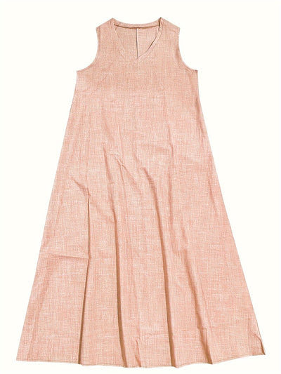 Heidi - Zeitloses ärmelloses V-Ausschnitt-Kleid