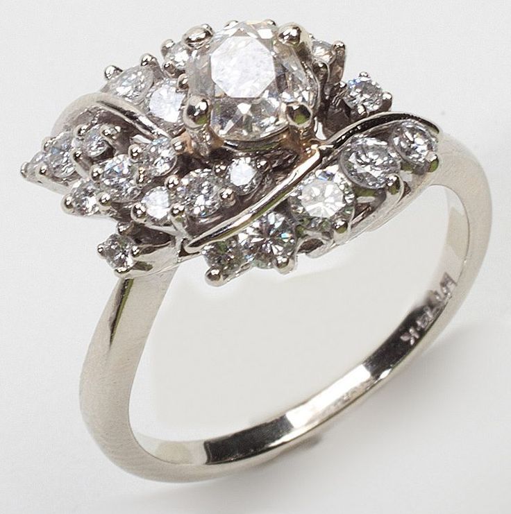 Weißgold Cocktail Ring Vintage