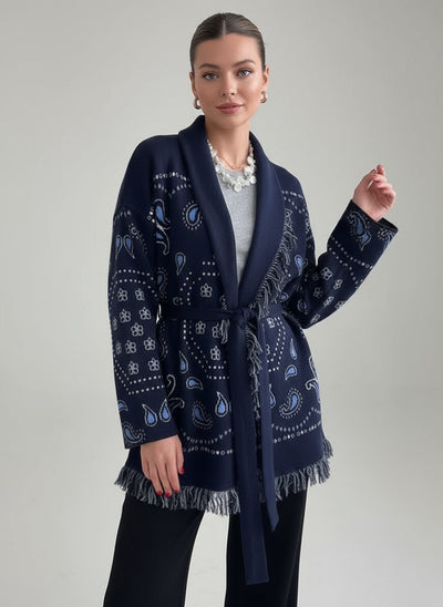 Sarah | Damen Strickpullover Mit Paisley Muster