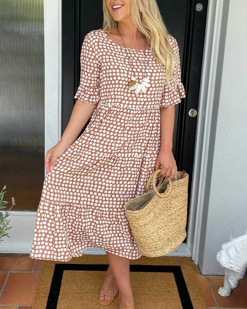 Seyfried™ - Midi-Kleid mit Rundhalsausschnitt und Punktemuster