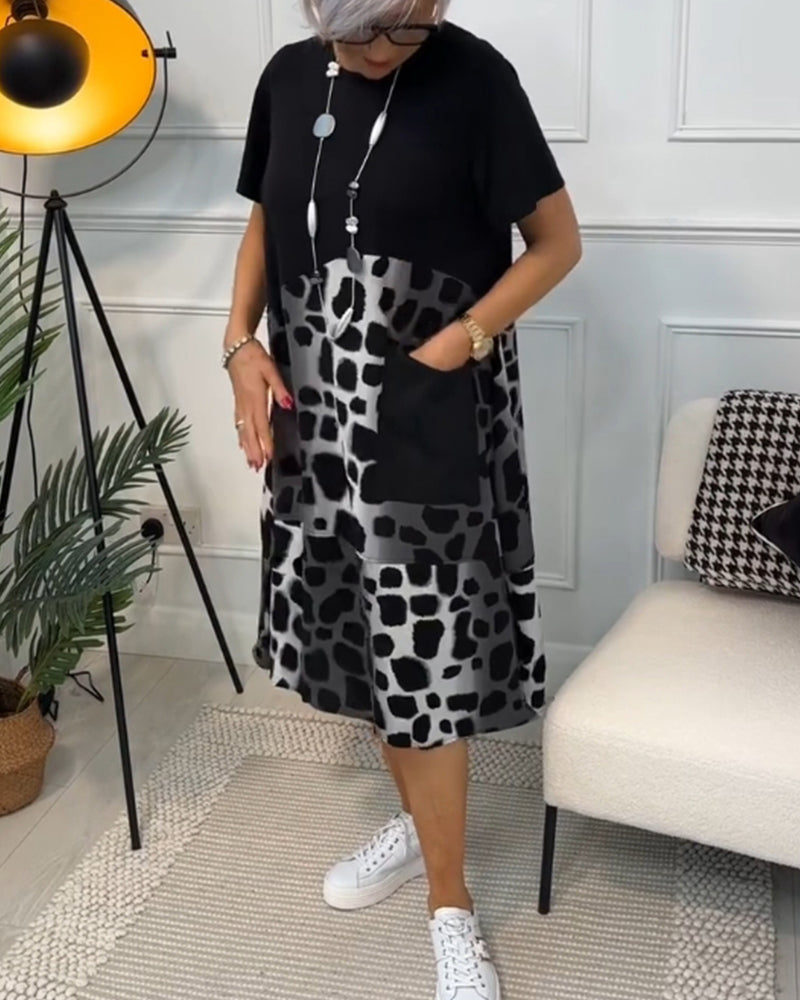 Adriana™ - Damen Midi Kleid mit kurzen Ärmeln
