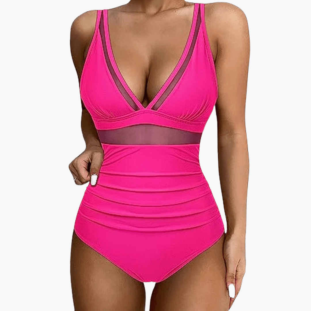 Badeanzug mit Mesh für Damen – sexy Einteiler High Waist