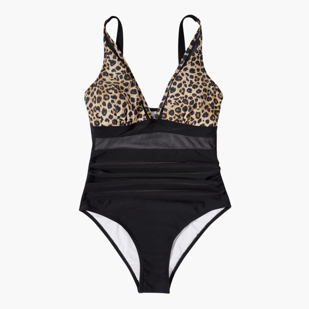 Badeanzug mit Mesh für Damen – sexy Einteiler High Waist