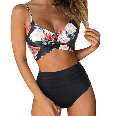 Bella | Hochtaillierter, farbenfroher Damen-Bikini